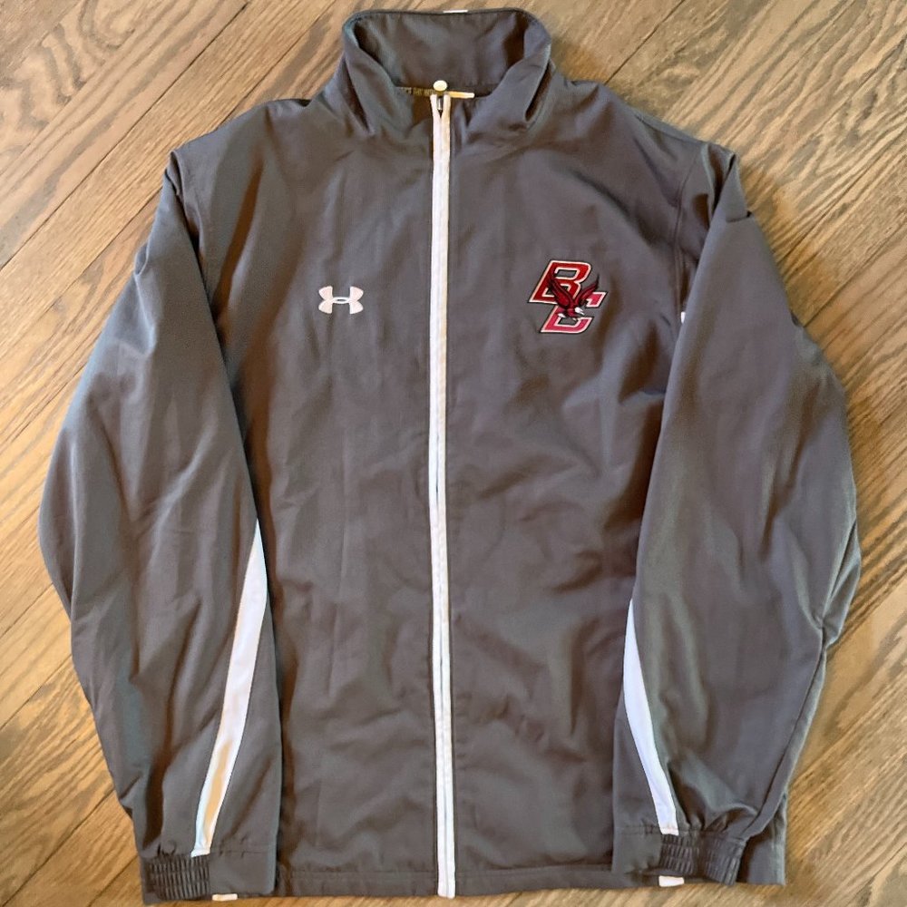 Under Armour Men's Large Gray Boston College Zip Up Jacket | Great Condition